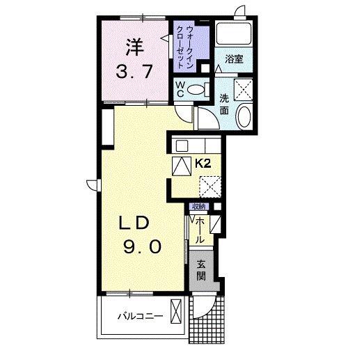 サンリット三ノ宮(1LDK/1階)の間取り写真