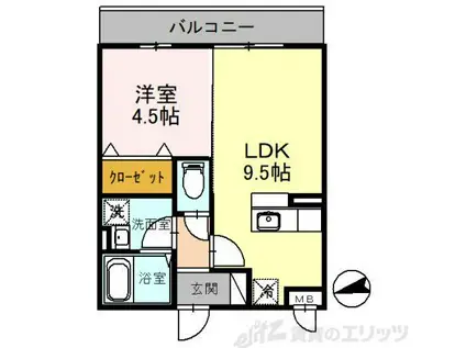 ルージュ・ブリエ(1LDK/1階)の間取り写真