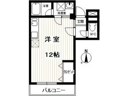 インペリアル砂山(ワンルーム/3階)の間取り写真