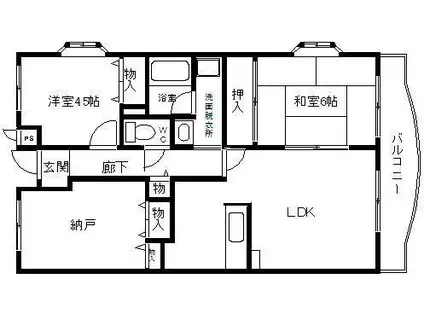エーデルトノギ(3LDK/3階)の間取り写真