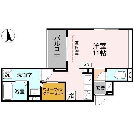 フローリッシュ(ワンルーム/2階)の間取り写真