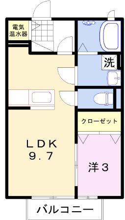 リガトーニI(1LDK/2階)の間取り写真