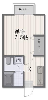 プレステージH・K(1K/2階)の間取り写真