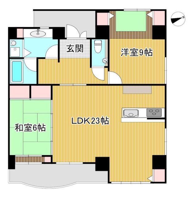 アップル第7マンション(2LDK/10階)の間取り写真