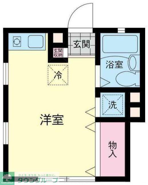 ジュネス白楽(ワンルーム/1階)の間取り写真