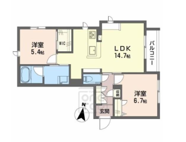 パラッツォ グロリオーサ3(2LDK/2階)の間取り写真