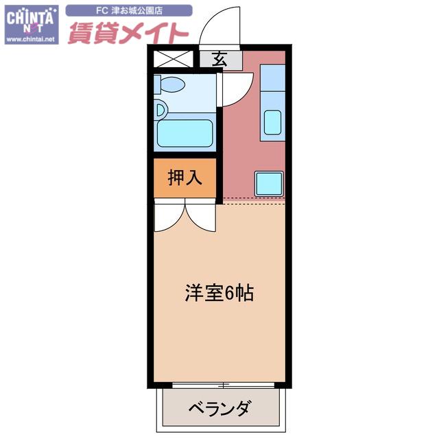 アトリエK(1K/1階)の間取り写真