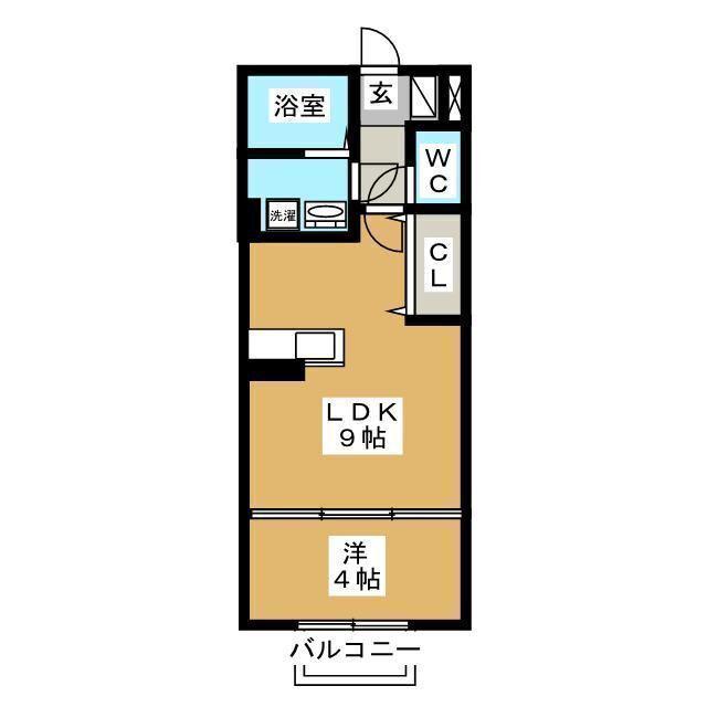 モナリエカワムラ(1LDK/1階)の間取り写真