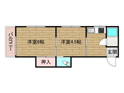 コンラッド天川新町(2K/3階)の間取り写真