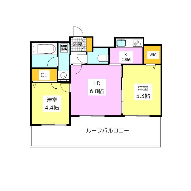 QUINTET MINAMI FUKUOKA(2LDK/8階)の間取り写真