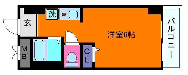 アムール水道筋(ワンルーム/5階)の間取り写真