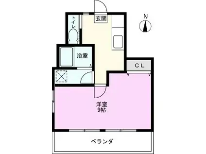 竹の塚グリーンハイツ(1DK/5階)の間取り写真