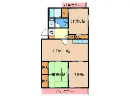 パークハイツ88(3LDK/3階)の間取り写真