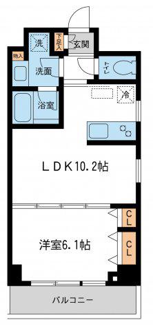 ミテッツァ矢向(1LDK/5階)の間取り写真