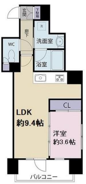 フェローネ入谷(1LDK/3階)の間取り写真