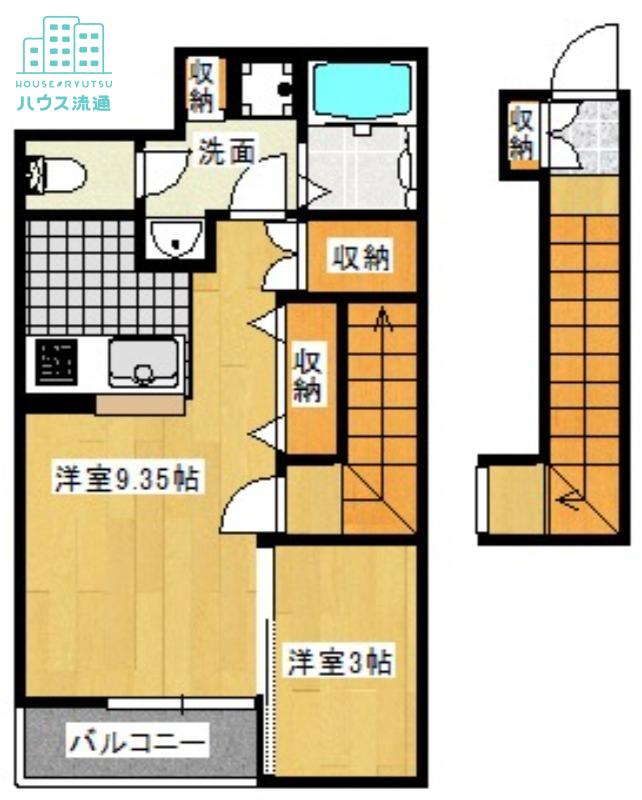PREZIA西栄田(1LDK/2階)の間取り写真