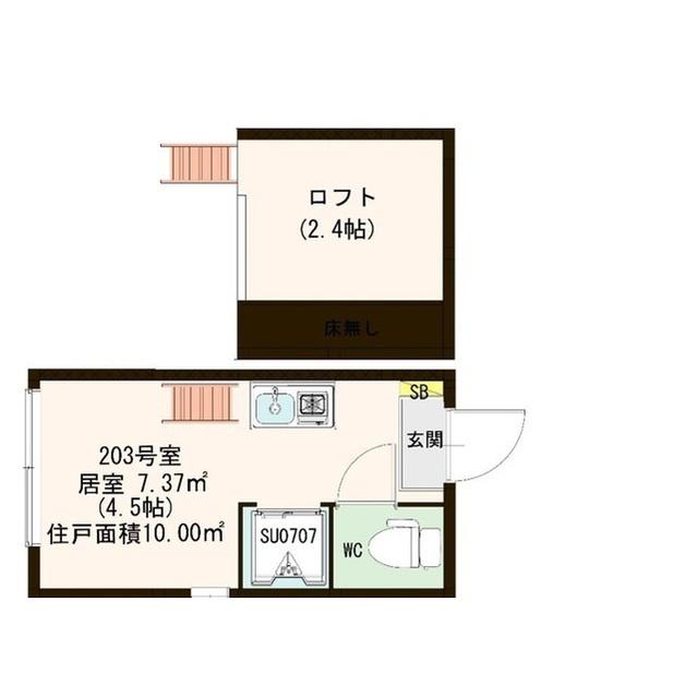 CIEL ET MARAIS(ワンルーム/2階)の間取り写真