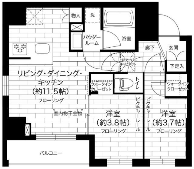 ステージグランデ亀有アジールコート(2LDK/10階)の間取り写真