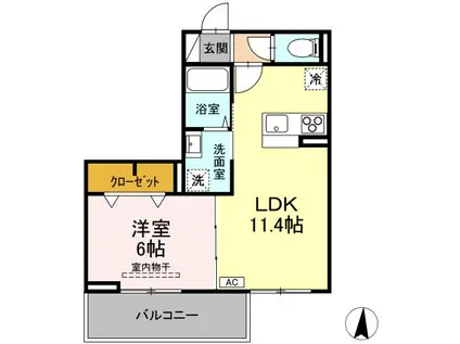 D-ROOM中野(1LDK/3階)の間取り写真
