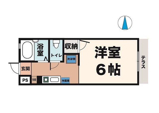 ラポール(ワンルーム/1階)の間取り写真