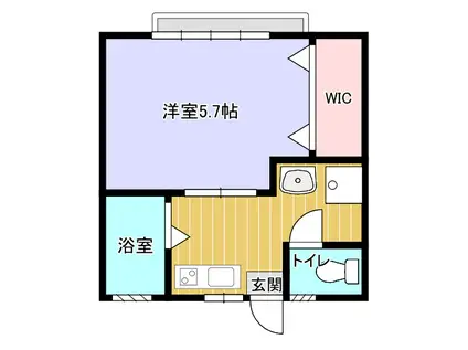 東本町2階 1K(1K/2階)の間取り写真