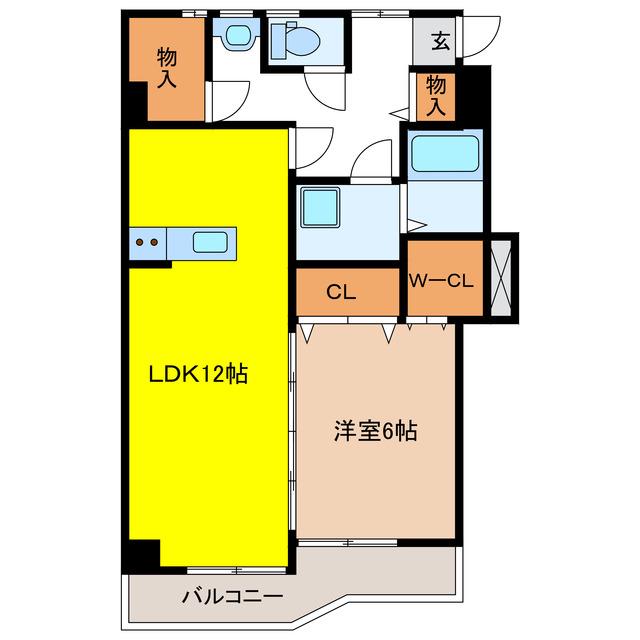 杉山第一ビル(1LDK/4階)の間取り写真