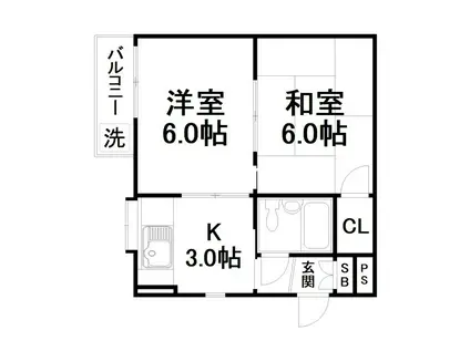 アビターレ深草(2K/5階)の間取り写真