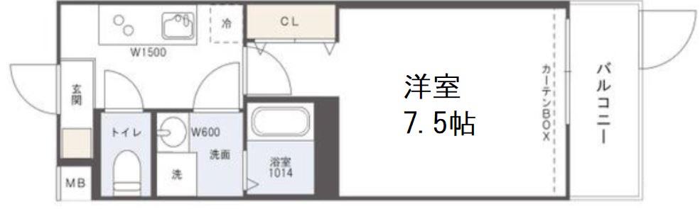 FLAM FKUSHIMA(1K/2階)の間取り写真