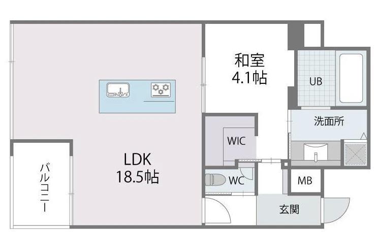 アルティザ博多ミッドシティ(1LDK/15階)の間取り写真