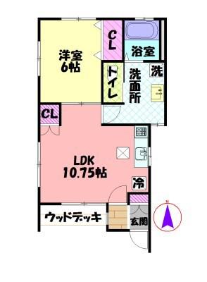 インターパークメゾン(1LDK/1階)の間取り写真