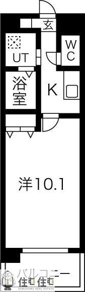 ヴェルティック(1K/2階)の間取り写真