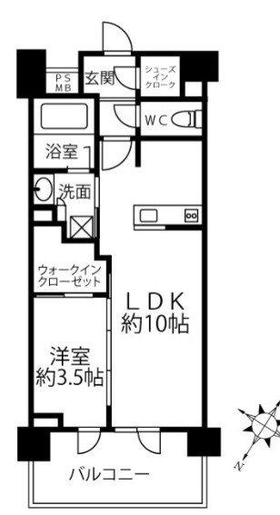 クリオラベルヴィ横濱サウス(1LDK/8階)の間取り写真