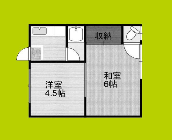 小路ハウス(2K/1階)の間取り写真