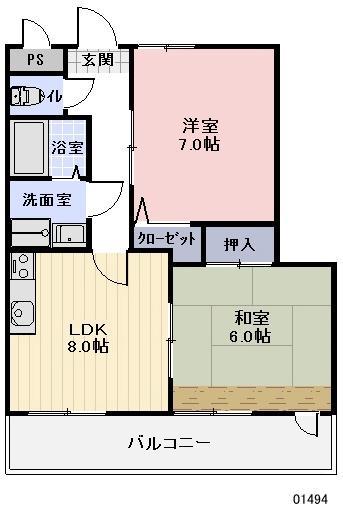 メゾンヴェルネージュ(2LDK/3階)の間取り写真