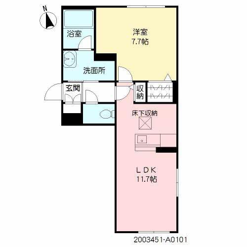 CASA HOTEI(1LDK/1階)の間取り写真