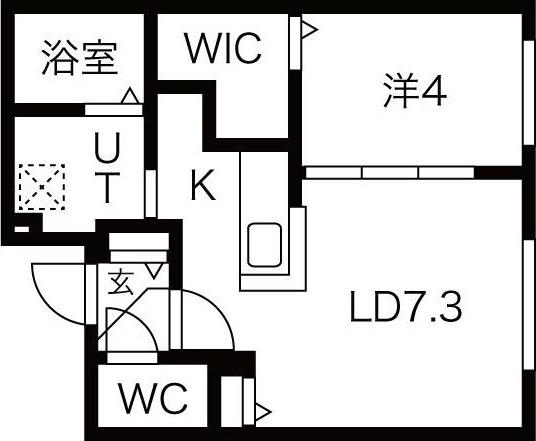 ロイヤルガーデン北6条(1LDK/3階)の間取り写真