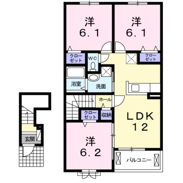 レスペランス I(3LDK/2階)の間取り写真
