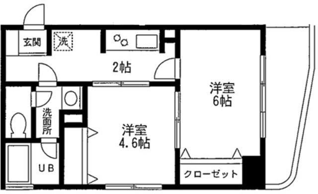 クレール羽田(2K/6階)の間取り写真