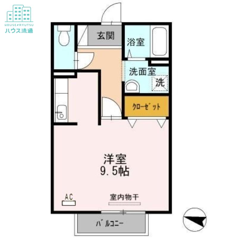 エクレール西三城B(ワンルーム/2階)の間取り写真