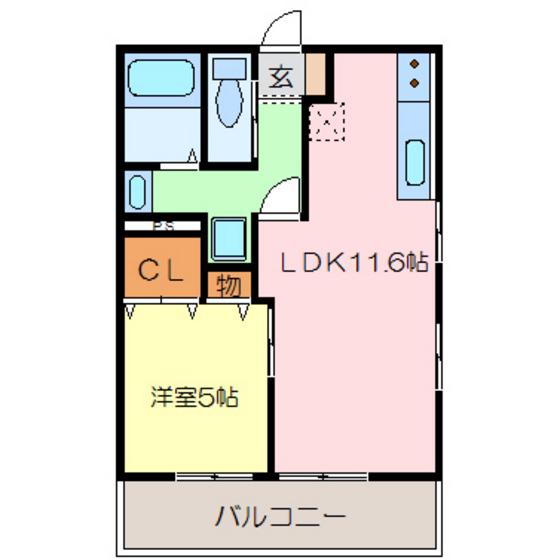 GRASS LEAD.2(1LDK/3階)の間取り写真