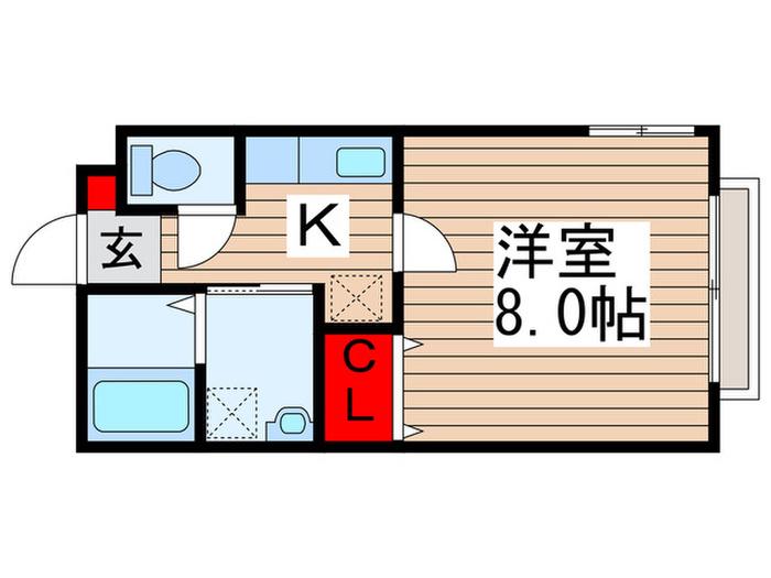 ソレイユ(1K/2階)の間取り写真