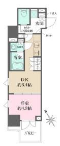 ルフォンプログレ四谷(1DK/3階)の間取り写真