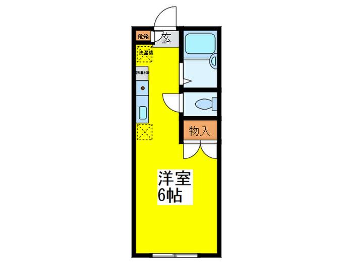 法橋ハイツA棟(ワンルーム/2階)の間取り写真