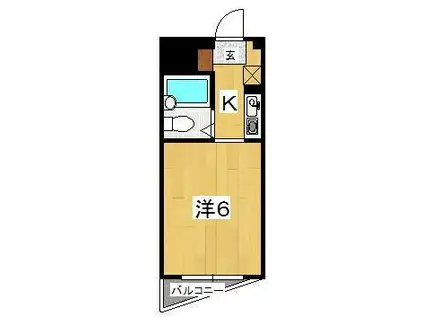 アビタ南鴨宮(1K/4階)の間取り写真