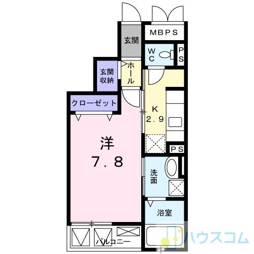LA LUCE(1K/3階)の間取り写真
