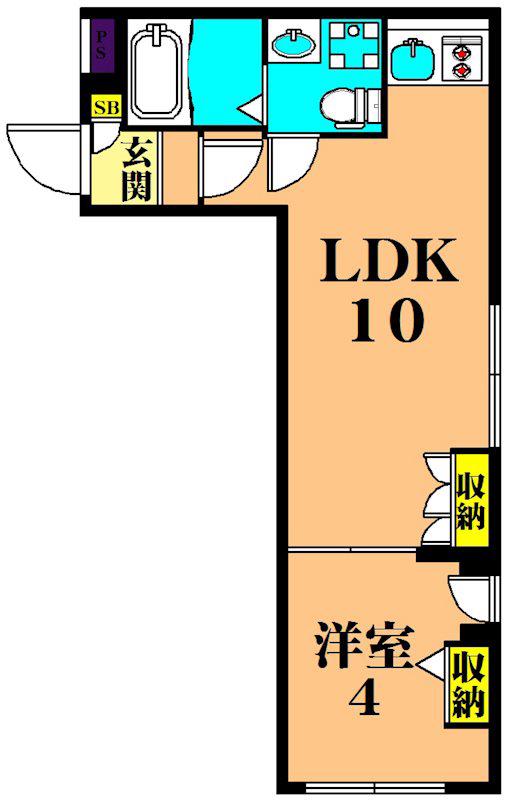 ジェムストーン南品川(1LDK/1階)の間取り写真