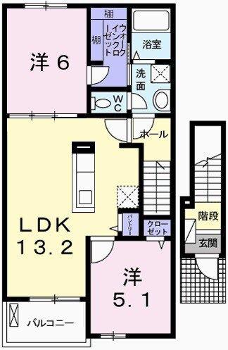 アルモニー・M(2LDK/2階)の間取り写真