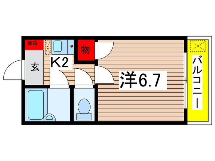 コーポ溝手(1K/4階)の間取り写真