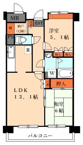 リヴェール烏山(2SLDK/3階)の間取り写真