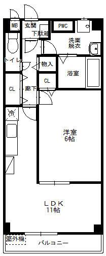 コンフォートライフ(1LDK/3階)の間取り写真